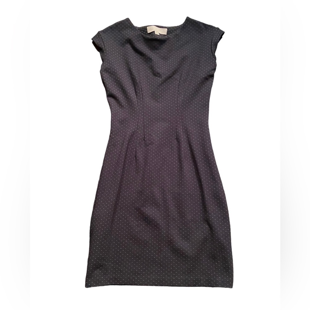 Any Direct Flight navy jersey knit printed fitted sheath dress  . Size S